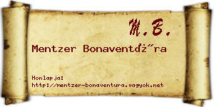 Mentzer Bonaventúra névjegykártya